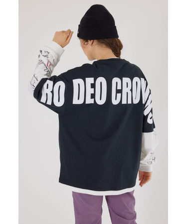 【UNISEX】オーバーロゴレイヤードロングスリーブTシャツ