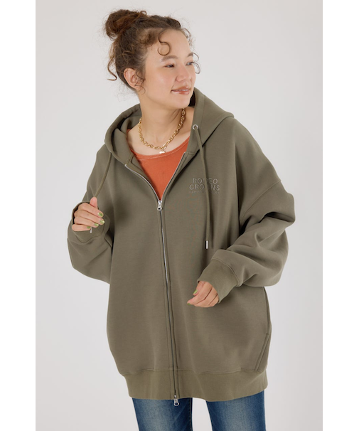 【UNISEX】エンボスBIG ZIPパーカー