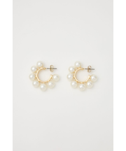 フェイクパールフープピアス