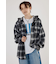 【UNISEX】フードチェックシャツ