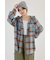 【UNISEX】フードチェックシャツ