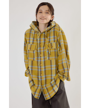 【UNISEX】フードチェックシャツ