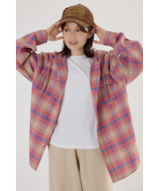 【UNISEX】フードチェックシャツ
