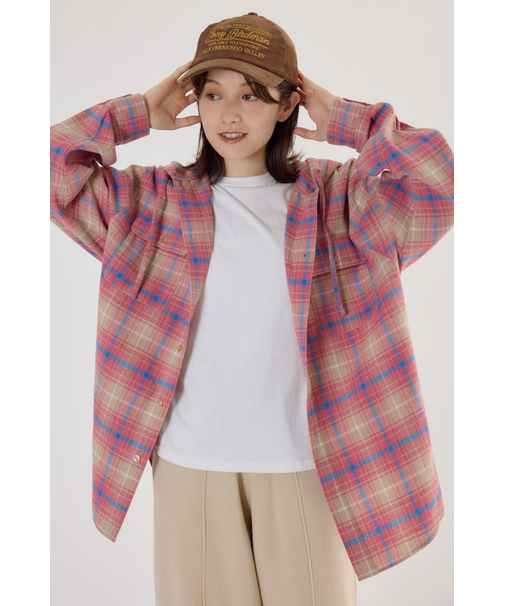 【UNISEX】フードチェックシャツ