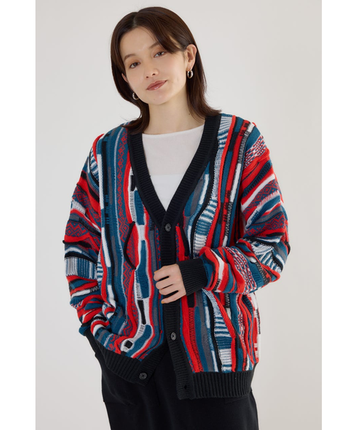 【UNISEX】3Dマルチカラーニットカーディガン