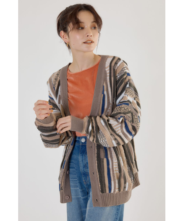【UNISEX】3Dマルチカラーニットカーディガン