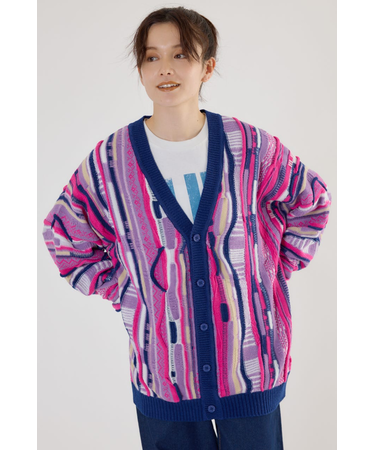 【UNISEX】3Dマルチカラーニットカーディガン