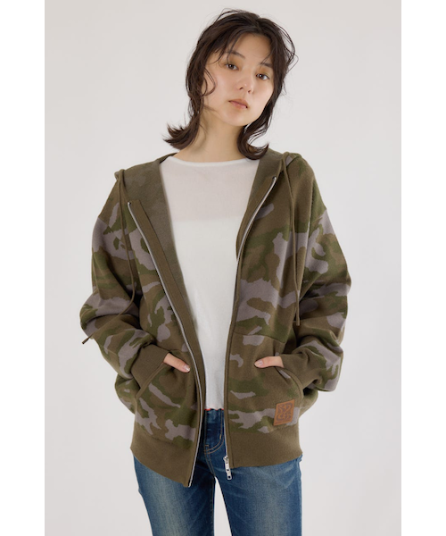 ジャガードニットジップパーカー｜ロデオクラウンズ／ロデオ