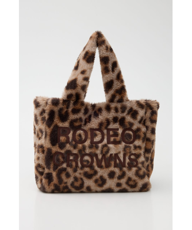 フェイクファーパッチロゴトート