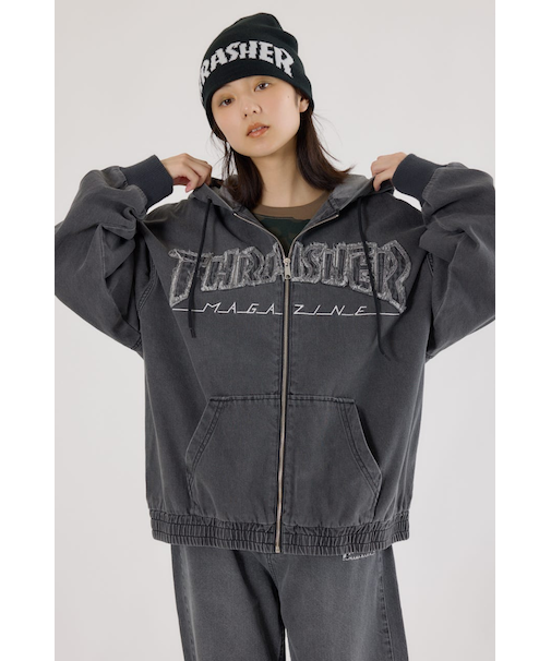 【UNISEX】(THRASHER) デニムフードブルゾン