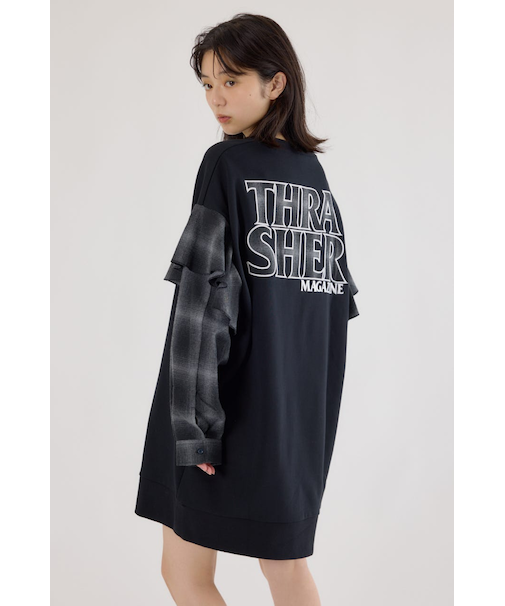 【UNISEX】(THRASHER) リメイクスウェットワンピース
