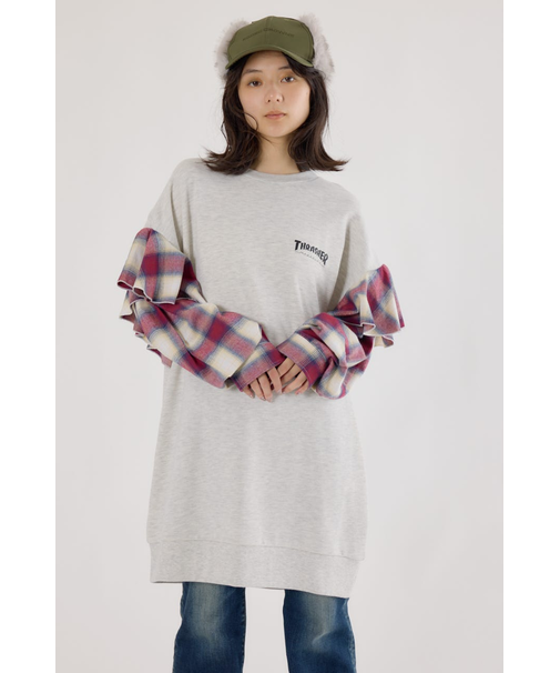 【UNISEX】(THRASHER) リメイクスウェットワンピース