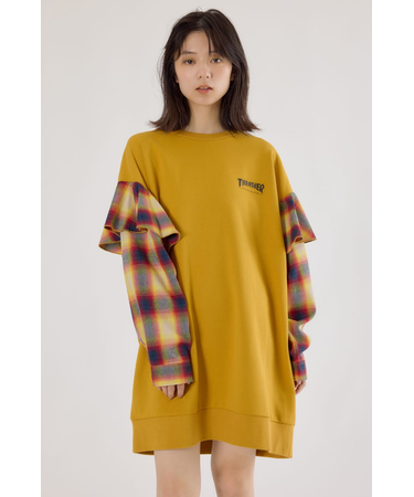 【UNISEX】(THRASHER) リメイクスウェットワンピース