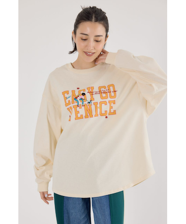 embroidery collegeロング Tシャツ