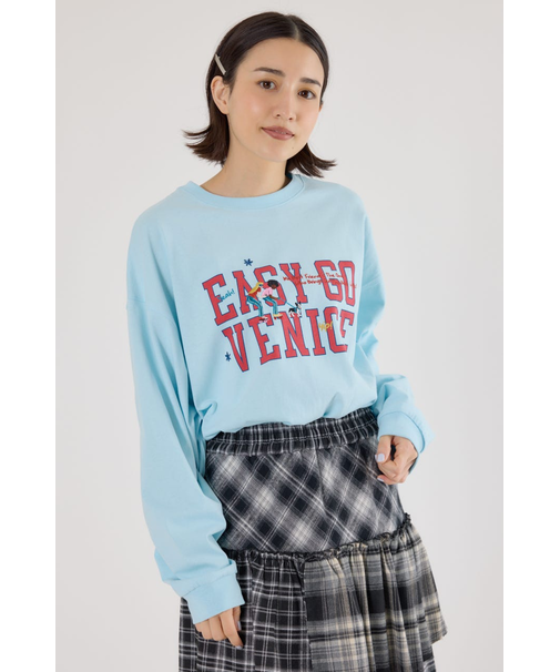 embroidery collegeロング Tシャツ
