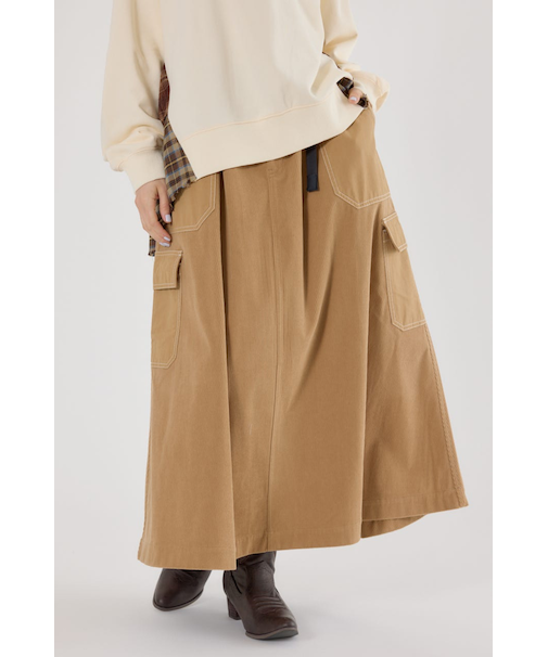 テープベルト異素材切替カーゴスカート