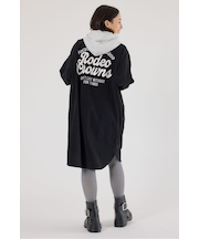 フード付きコーデュロイシャツワンピース