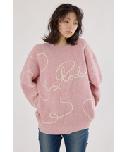 Embroideryラインロゴニットトップス