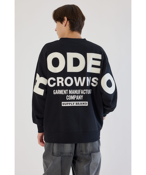 メンズフェイクレザーパッチスウェット｜ロデオクラウンズ／ロデオ