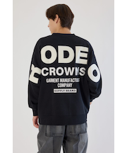 メンズフェイクレザーパッチスウェット