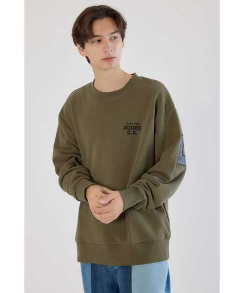 メンズフェイクレザーパッチスウェット｜ロデオクラウンズ／ロデオ