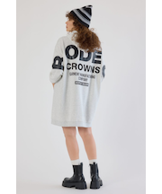 フェイクレザーパッチパーカーワンピース