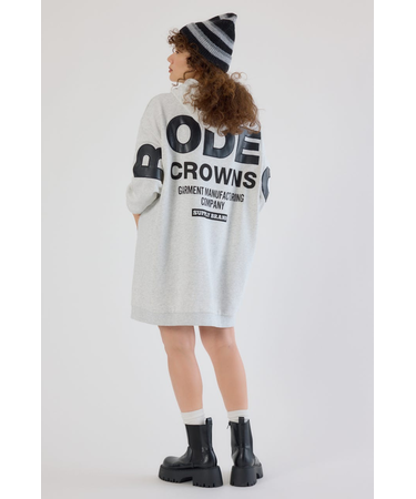 フェイクレザーパッチパーカーワンピース