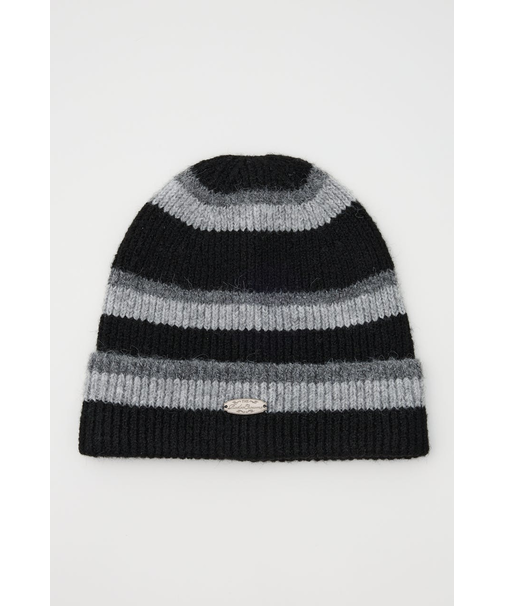 ボーダーモヘアニットビーニー