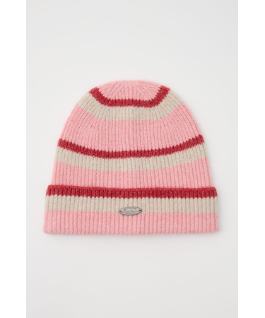 ボーダーモヘアニットビーニー