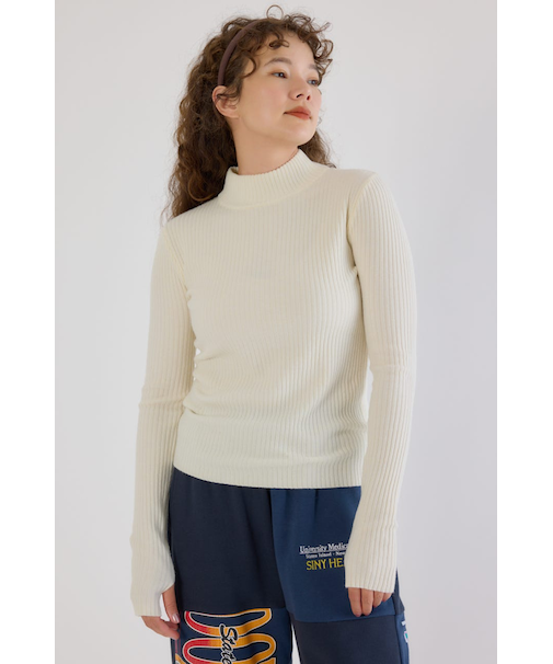 マルチボーダーニットトップス