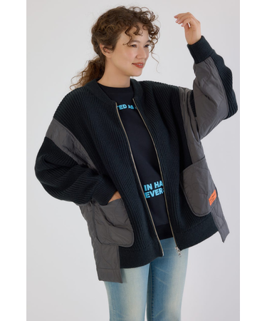 キルトドッキングニットブルゾン