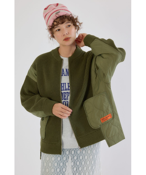 キルトドッキングニットブルゾン