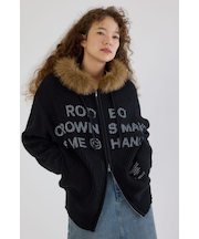 FADE LOGOニットジップフーディー