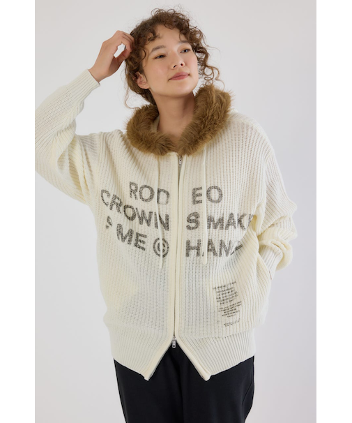 FADE LOGOニットジップフーディー