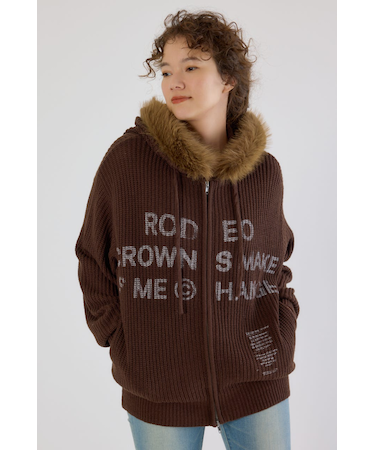 FADE LOGOニットジップフーディー