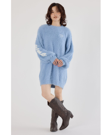 シャギーロゴニットワンピース