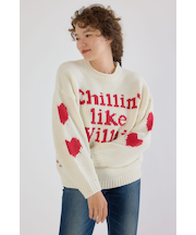 ローゲージジャガードニットトップス