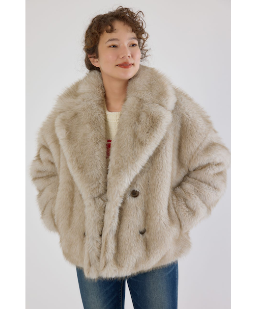 フェイクファーピーコート