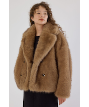 フェイクファーピーコート