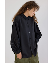 フリンジジャガード切替シャツ