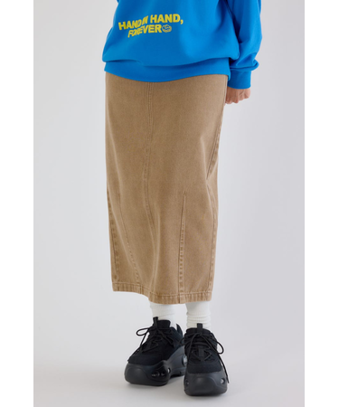 カーブデニムマキシスカート