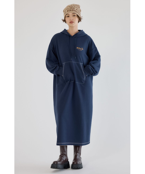 RCSカラーステッチパーカーワンピース