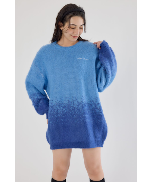 グラデーションニットワンピース