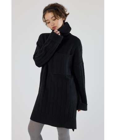 ビッグポケットニットワンピース