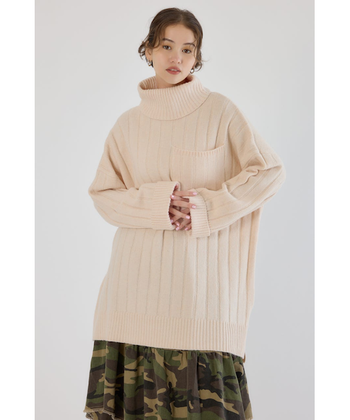 ビッグポケットニットワンピース