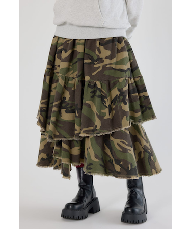 CAMOランダムティアードスカート