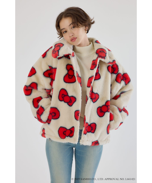 RODEO CROWNS (サンリオ)KITTY フェイクファーコート サンリオキャラクターズ)KITTY フェイクファーコート｜ロデオ