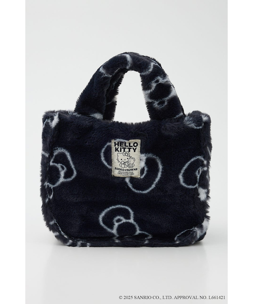 ❣️セール❣️サンリオ　ハローキティ ファー付　デニムバッグ　新品タグ付2001レア ファーファー×サンリオ「ハローキティ」ぬいぐるみ＆リボン型