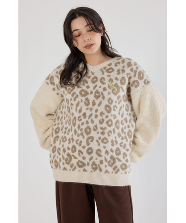 アームシャギーニットトップス