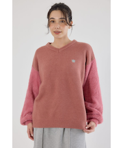 アームシャギーニットトップス